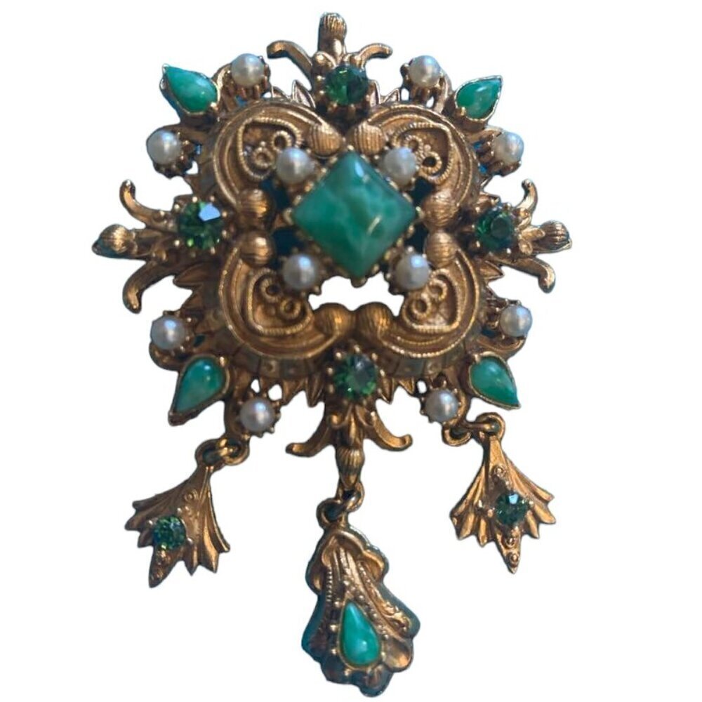 Vintage Ornate 60's Florenza Renaissance Style Brooch/Pin